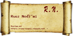 Rusz Noémi névjegykártya